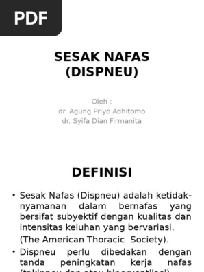 Maksud Sesak Nafas Dalam Bahasa English