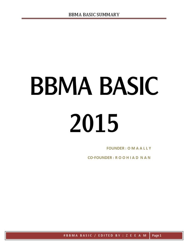 Bbma Basic 2015 With 3 TF Entry 2 | PDF