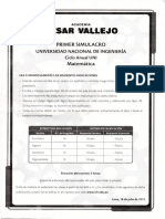 Primer Simulacro Universidad Nacional de Ingenieria Ciclo Anual UNI - 2012 Matematica