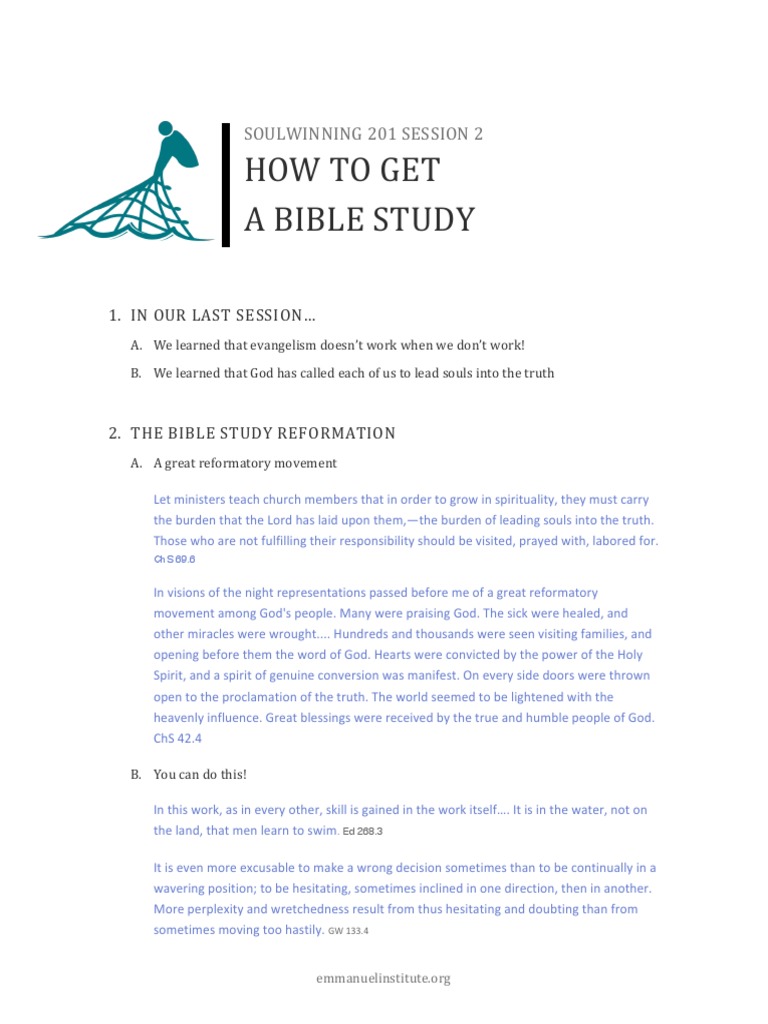 How to Start a Bible Study Session | PDF | Eternal Life (Christianity ...
