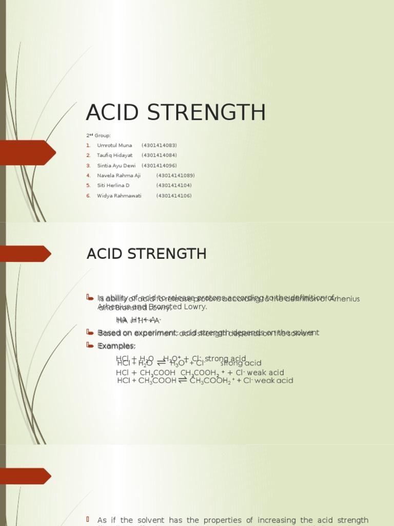 Factors Influencing Acid Strength | PDF | Acid | Ion