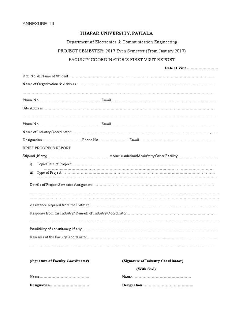 Thapar University Project Semester Report | PDF | Computing And ...