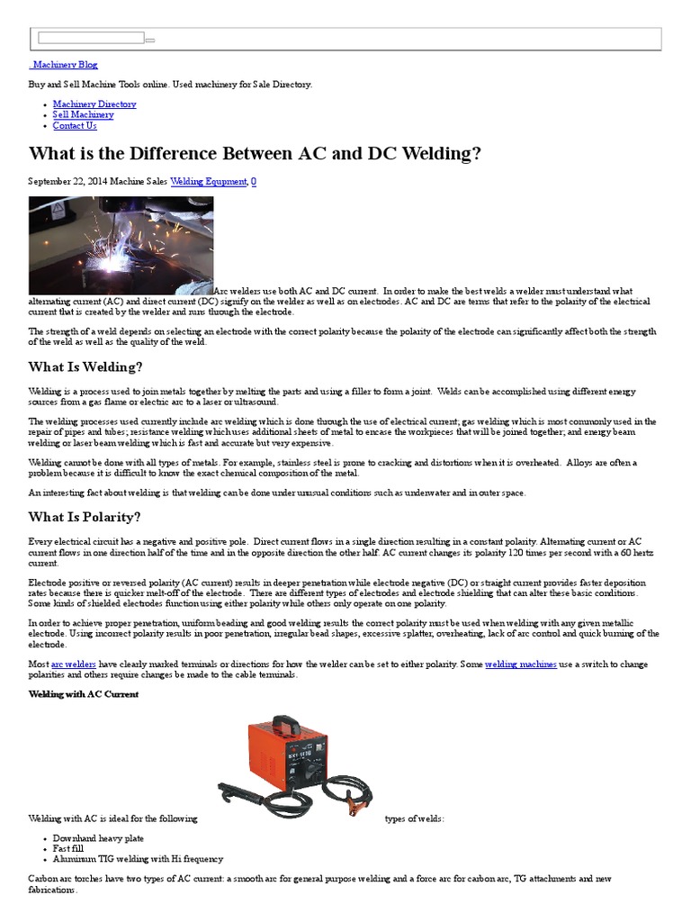 What is the Difference Between AC and DC Welding Welding Electric Arc