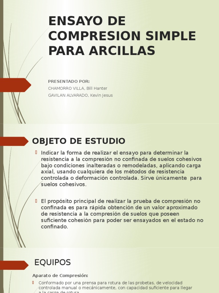 Ensayo de Compresión Simple en Arcillas | PDF | Science | Ingeniería