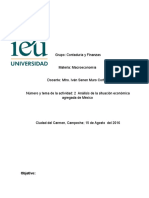 Actividad 2 Análisis de La Situación Económica Agregada de México