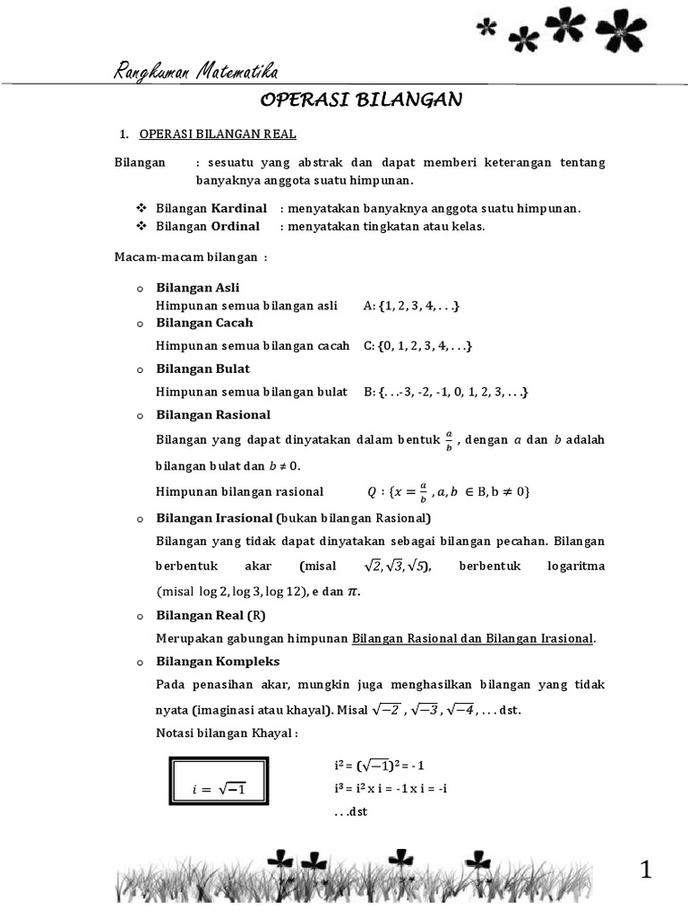 Rangkuman Materi Matematika Kelas X SMA