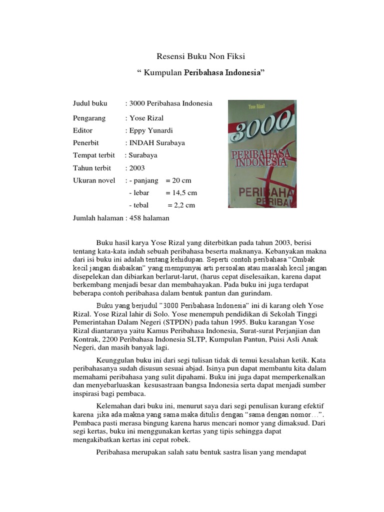 Contoh Resensi Novel Pdf Contoh Resensi Novel This Is Easy To Do - Gambaran