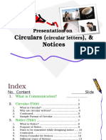 Circulars, & Notices: A Presentation On Circular Letters