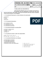 Avaliação do 6° ano