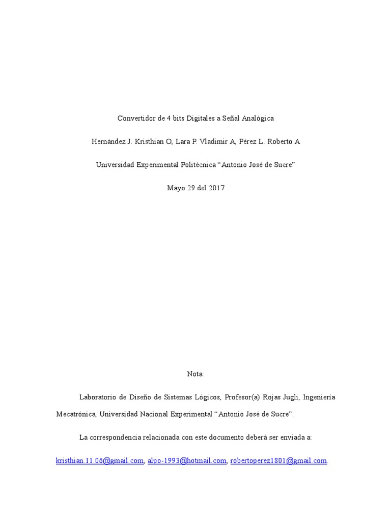 Practica 5 Convertidor Digital Analogico Pdf Señal Analoga