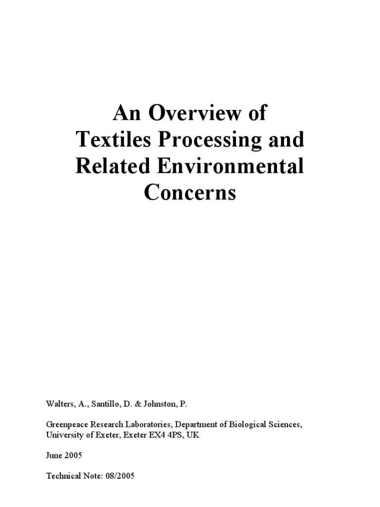 Textiles Processing and Environmental Impact | PDF | Dye | Chromium