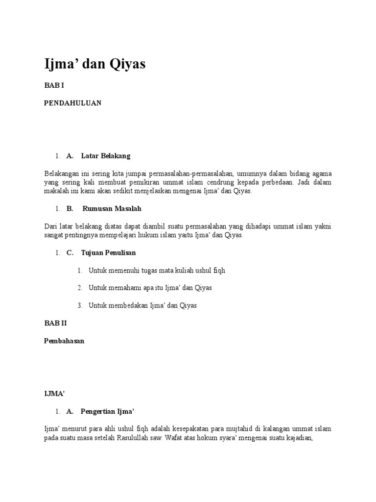 Ijma Dan Qiyas
