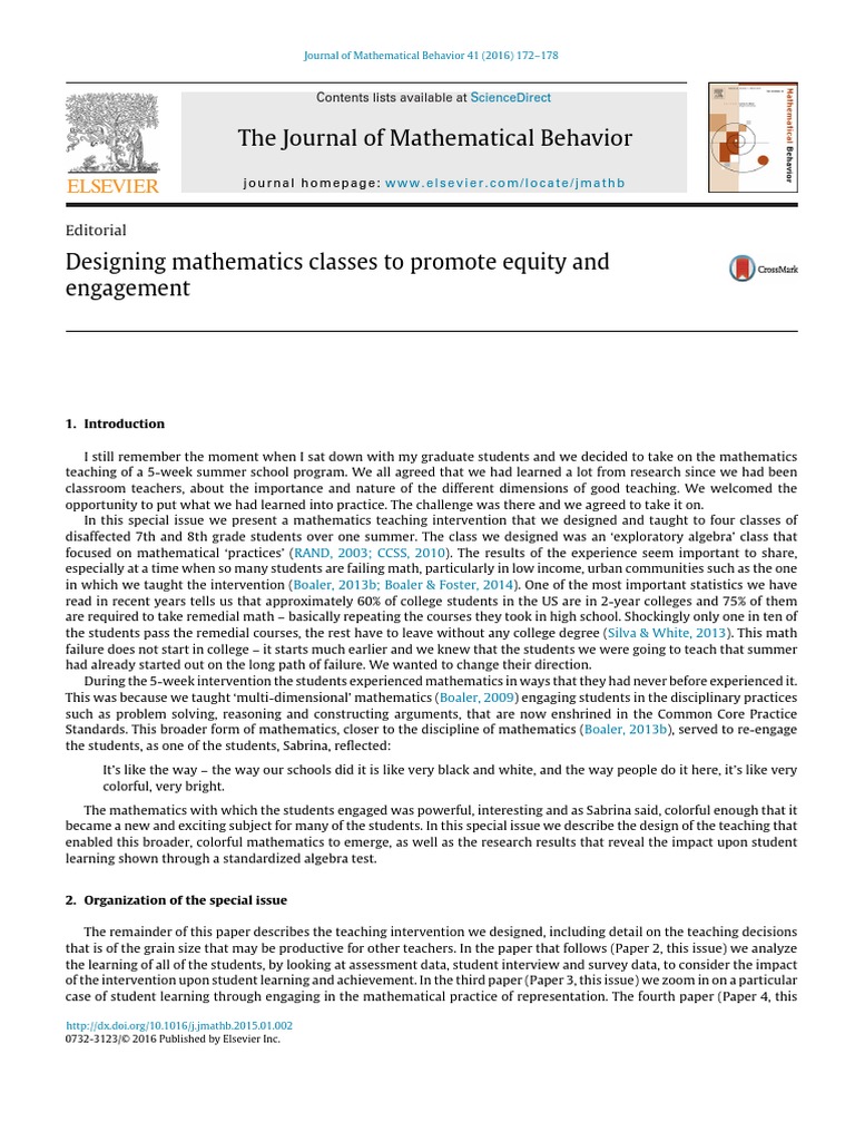 Designing Math Classes | PDF | Common Core State Standards Initiative ...