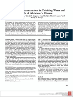 Aluminum Concentrations in Drinking Water and Risk.13