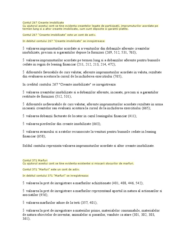 Contul 267 Creante Imobilizate | PDF