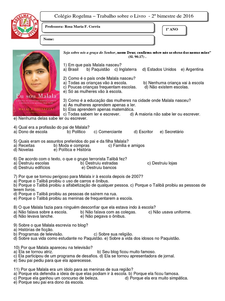 Malala 1 Ano | PDF | Escolas | Talibã