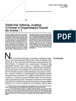 Sergio Adorno - Violencia Urbana, Justica Criminal e Organizacao Social Do Crime