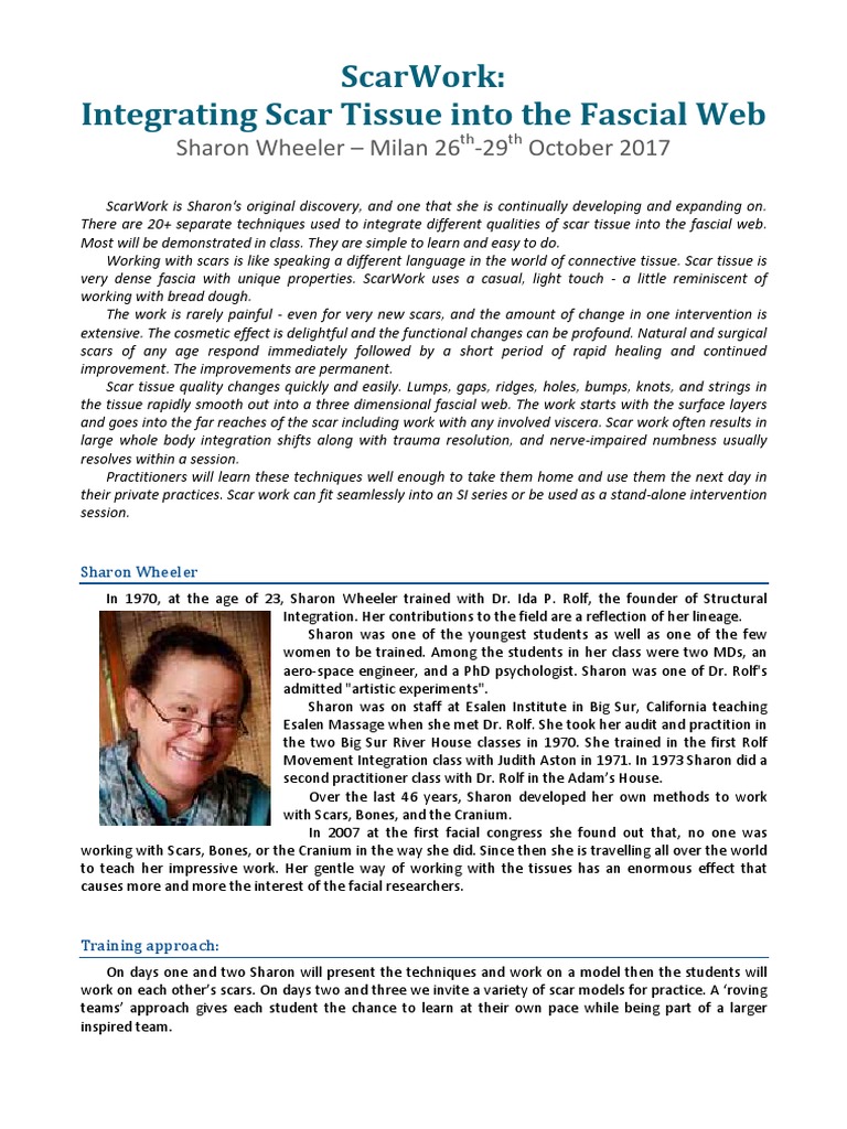 ScarWork Workshop by Sharon Wheeler | PDF | Scar | Medicine