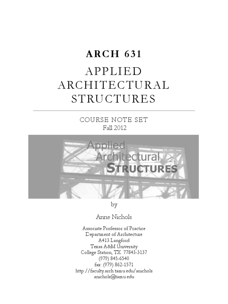 Applied Architectural Structures, PDF, Beam (Structure)