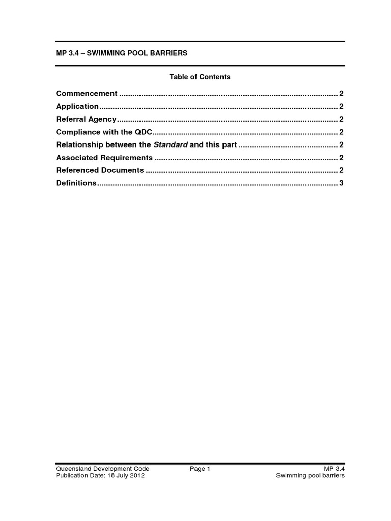 QDCMP 3.4 Swimming Pool Barriers PDF Regulatory Compliance