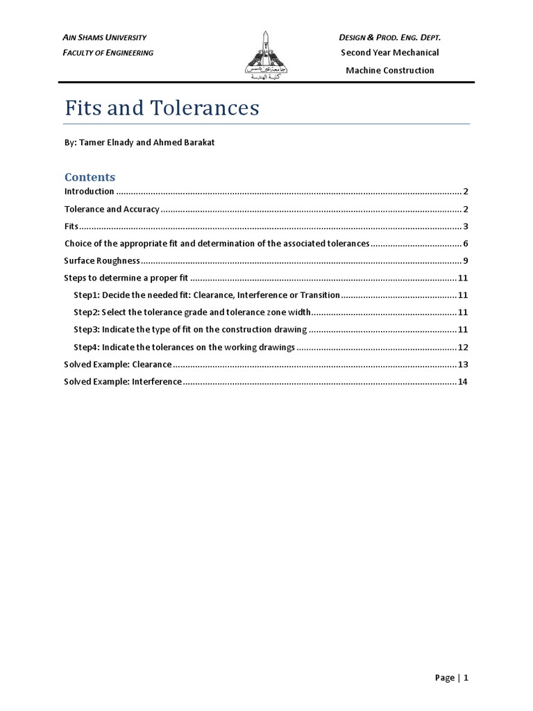 Fits And Tolerances Download Free Pdf Engineering Tolerance Crafts