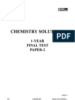 Chemistry Solutions: 1-YEAR Final Test Paper-2
