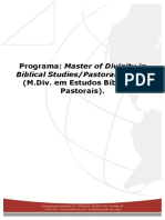 MDiv em Estudos Bíblicos e Pastorais 2017