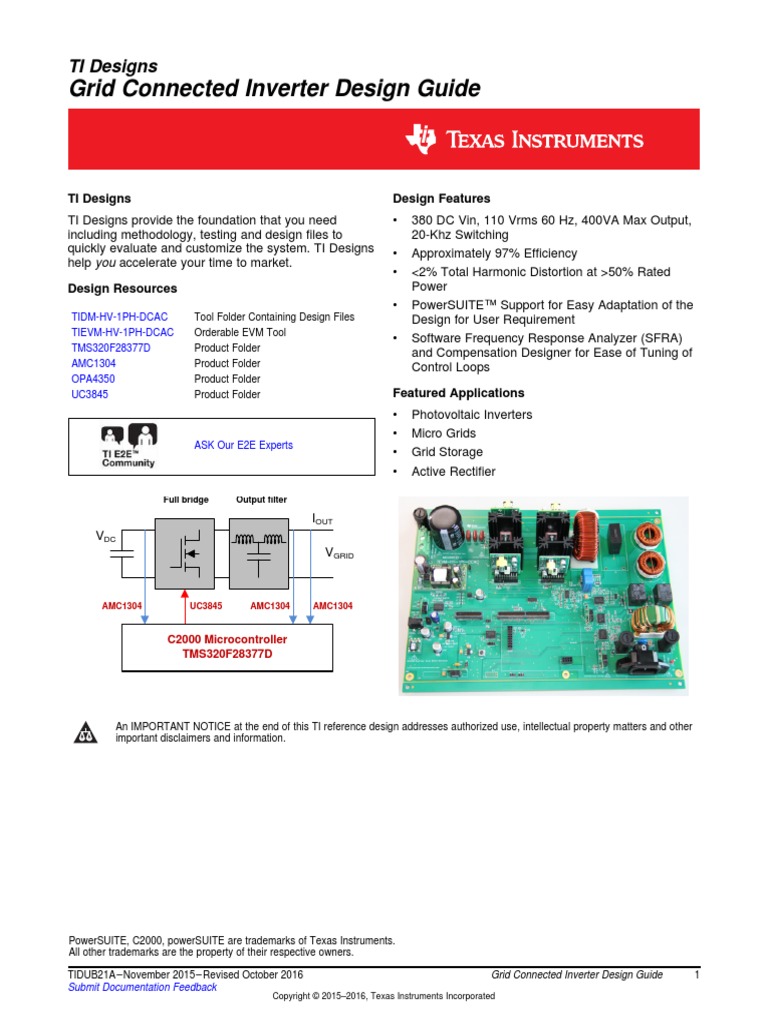 Grid Connected Inverter Design Guide | PDF | Power Inverter ...