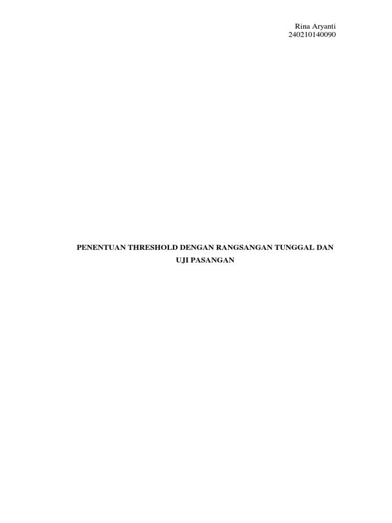 Uji Threshold pada Rangsangan Tunggal | PDF