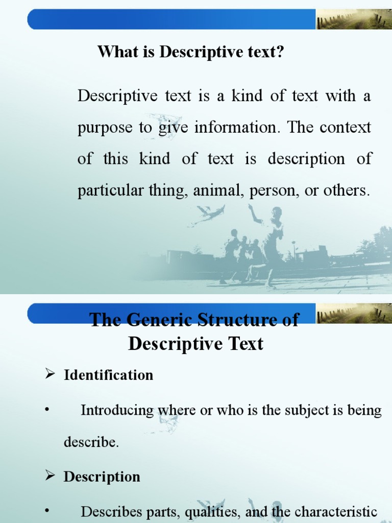 Understanding Descriptive Text | PDF