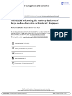 The Factors Influencing Bid Mark Up Decisions of Large and Medium Size Contractors in Singapore