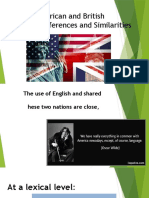 American and British Cultural Differences and Similarities