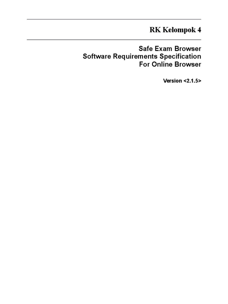 Software Requirements Specification Safe Exam Browser  