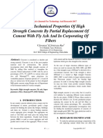 Study Of Mechanical Properties Of High Strength Concrete By Partial Replacement Of Cement With Fly Ash And In Corporating Of Fibers