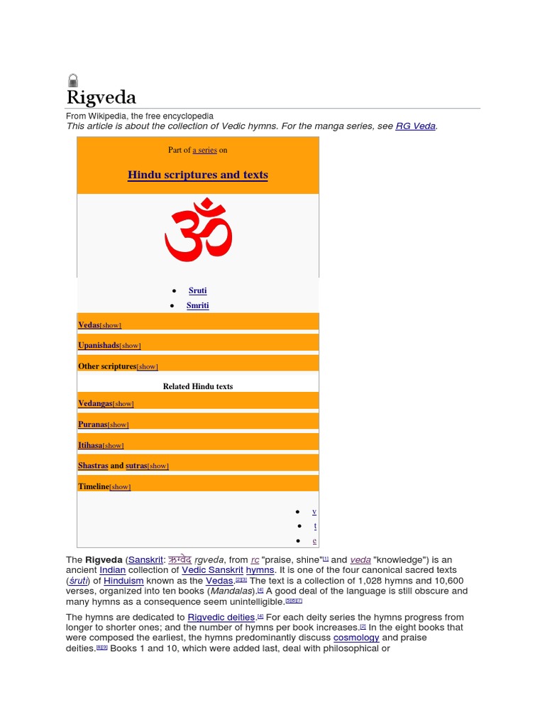 Rig Veda | PDF | Vedas | Hindu Texts