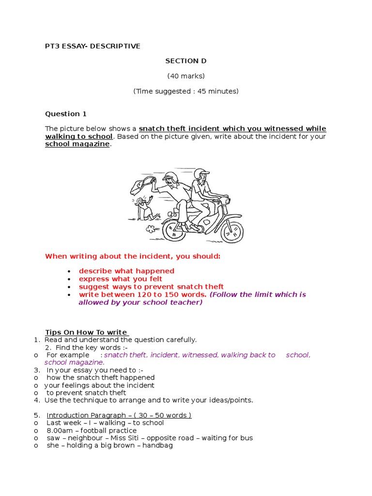 Pickpocket incident essay picture