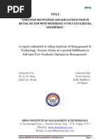 Download Employee motivation and job satisfaction in retail sector with reference to Tata Retail Enterprise by Sumit Jaiswal SN34981732 doc pdf