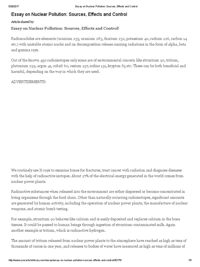 Nuclear pollution ppt picture