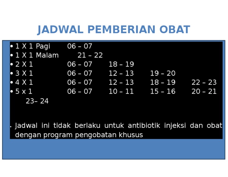 Jadwal Pemberian Obat 3x1 dan 4x1 | PDF