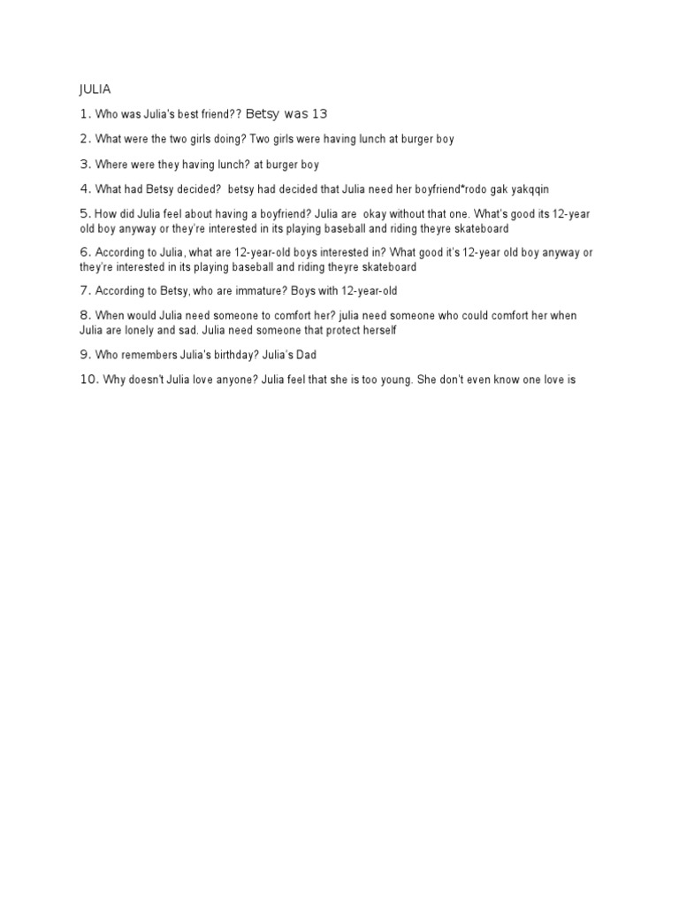 JULIA - Question | PDF