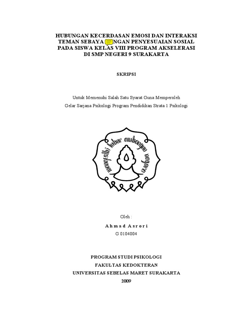 Kecerdasan Emosi Dan Penyesuaian Sosial PDF | PDF | Karier ...