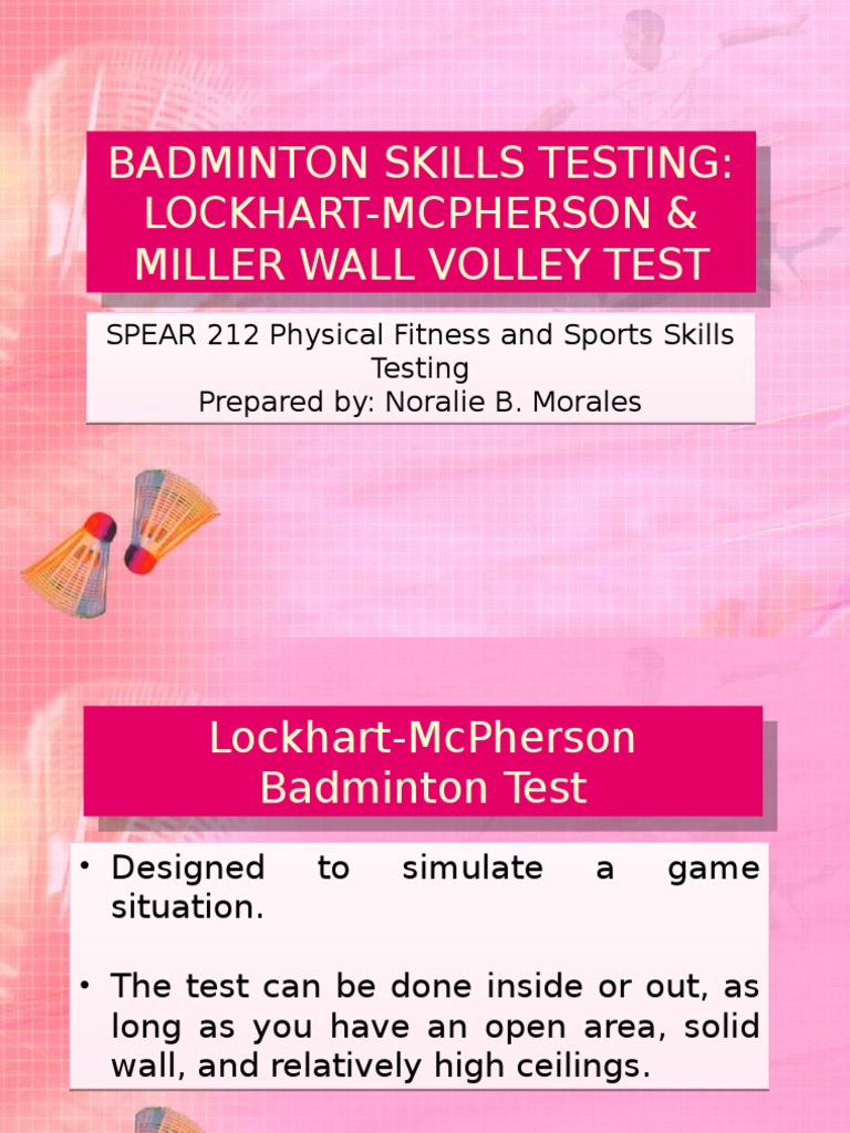 Badminton Skills Testing Sports Leisure