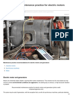 Recommended Maintenance Practice for Electric Motors and Generators