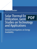 SOLAR THERMAL ENERGY UTILIZATION - Volume 1 General Investigations On Energy Availability