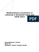 Modernizarea Economica Si Culturala A Romaniei Intre Ani 1878-1914 1