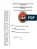 Técnicas de integración en la Escuela de Ingeniería Electrónica de la UNSA