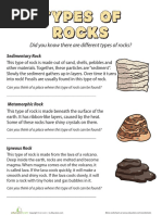 Types of Rocks PDF