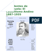 Presidentes de Venezuela 1887-1935