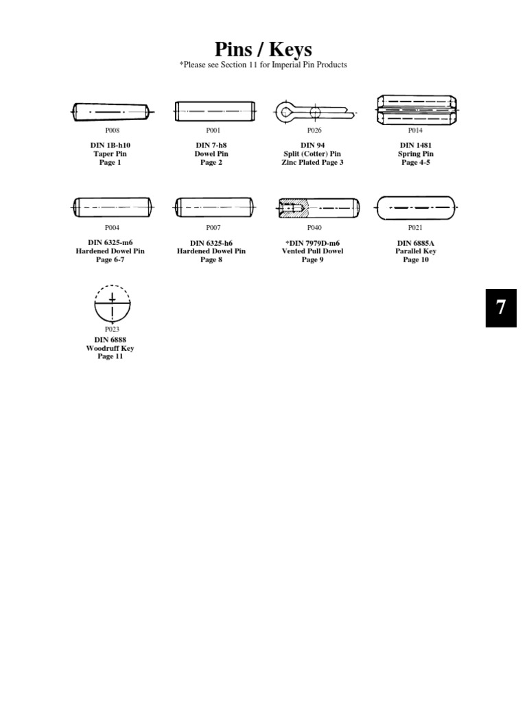 Pins and Keys | PDF | Engineering Tolerance | Mechanical Engineering