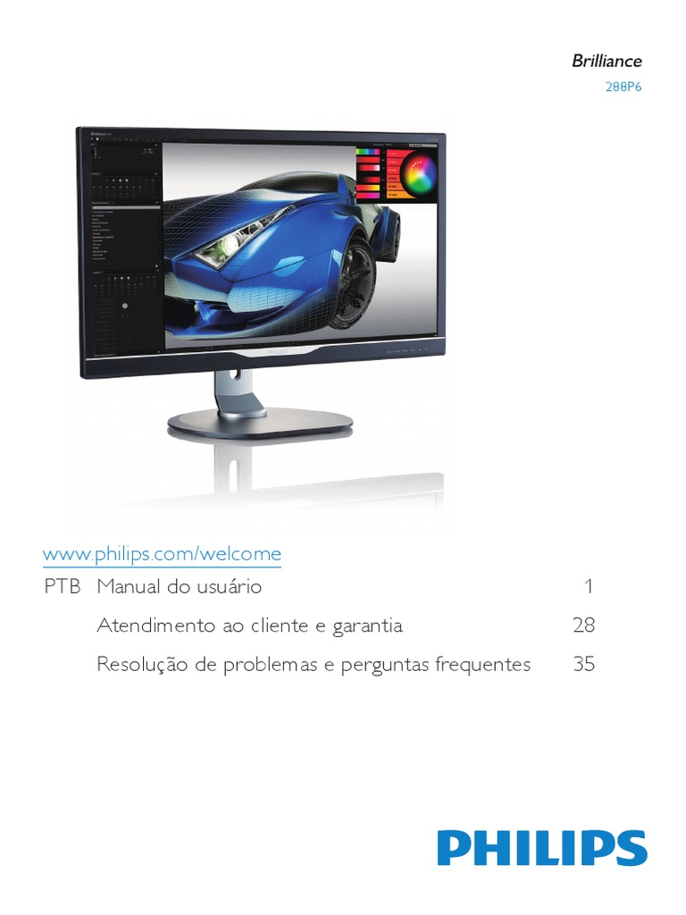 Monitor Philips 288P6LJEB Manual PDF
